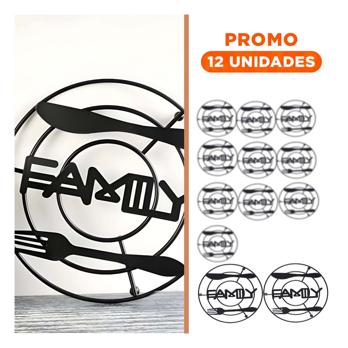 PACK12 SOPORTE OLLAS METAL NEGRO INCORPORADO A RUTINA CULINARIA MODERNA - 1