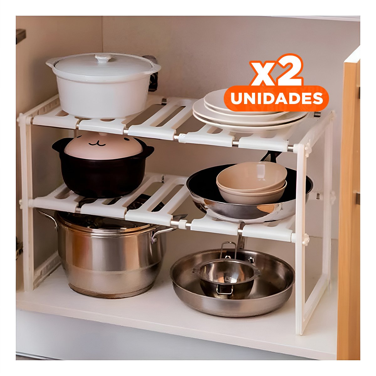 PACK2 SOPORTE DE MENAJE BLANCO PARA ORGANIZAR SUS UTENSILIOS DE MESA Y+PAPEL REGALO - 1