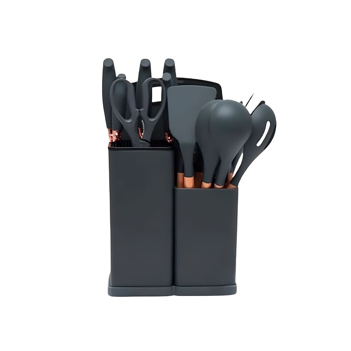 SET NEGRO PARA COCINA PROFESIONAL COMPUESTO POR 18 PIEZAS INOXIDABLE Y+REGALO STICKER - 1