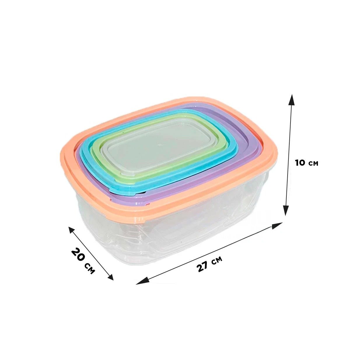 PACK2 ENVASES PLASTICOS RECTANGULARES 5 PIEZAS EN TONOS PASTEL Y+PAPEL REGALO - 4