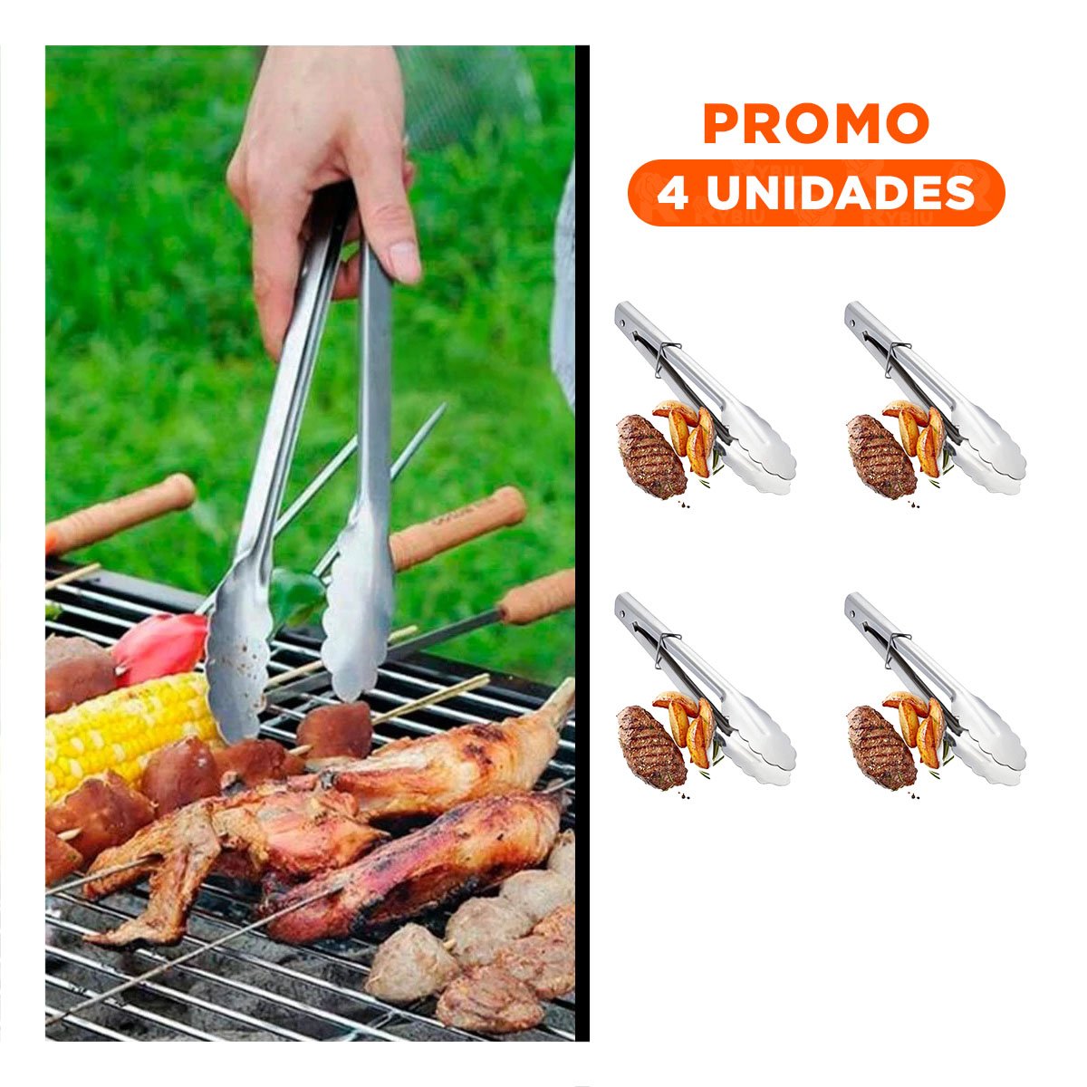 PACK4 SUJETADOR DE COCINA PLATEADO CON MEDIDAS DE 28,5CMX4CM EN ACERO INOXIDABLE - 1