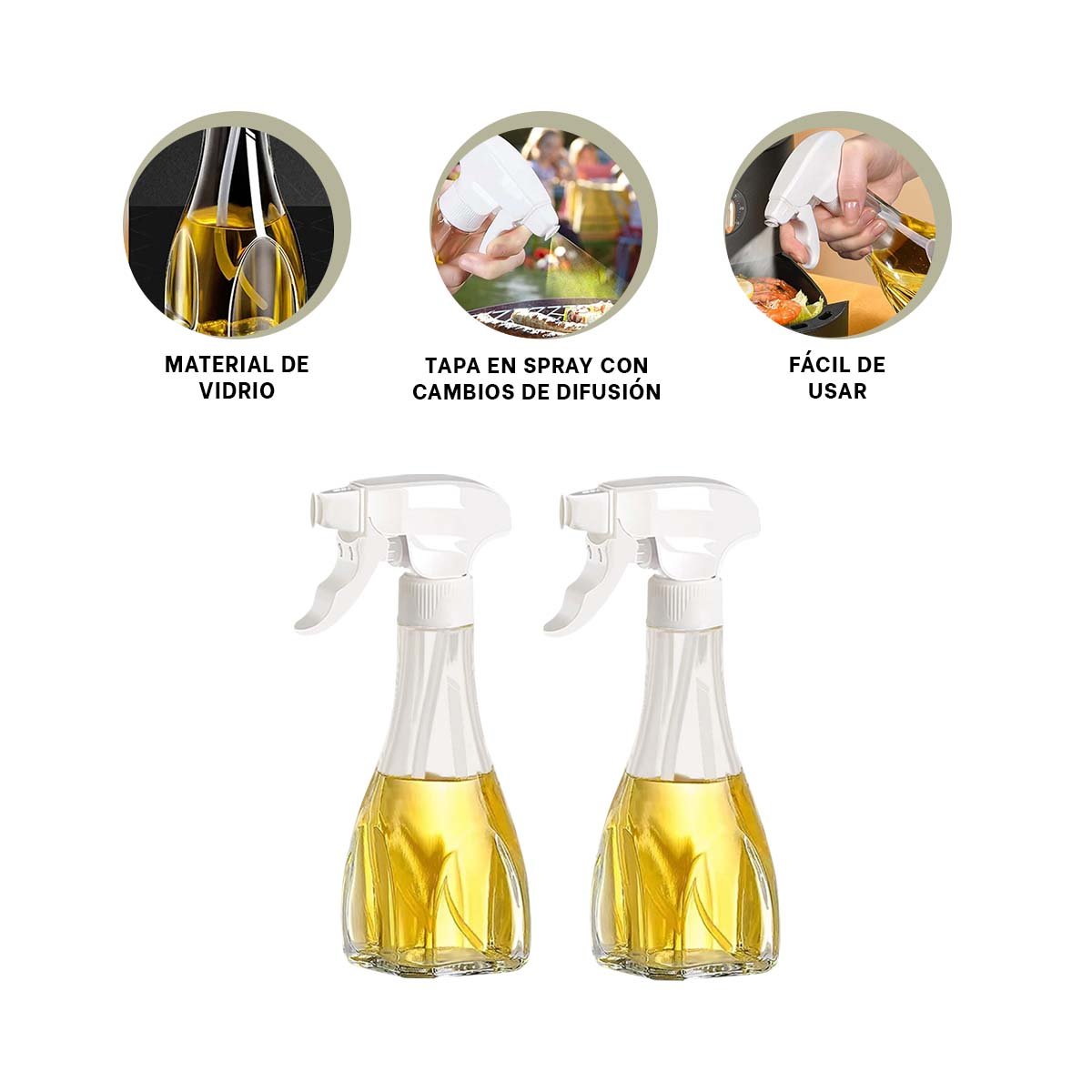 DISPENSADOR DE ACEITE SPRAY 240ML BLANCO MODERNO Y RESISTENTE PARA SAZONAR RECETAS YPOST IT - 5