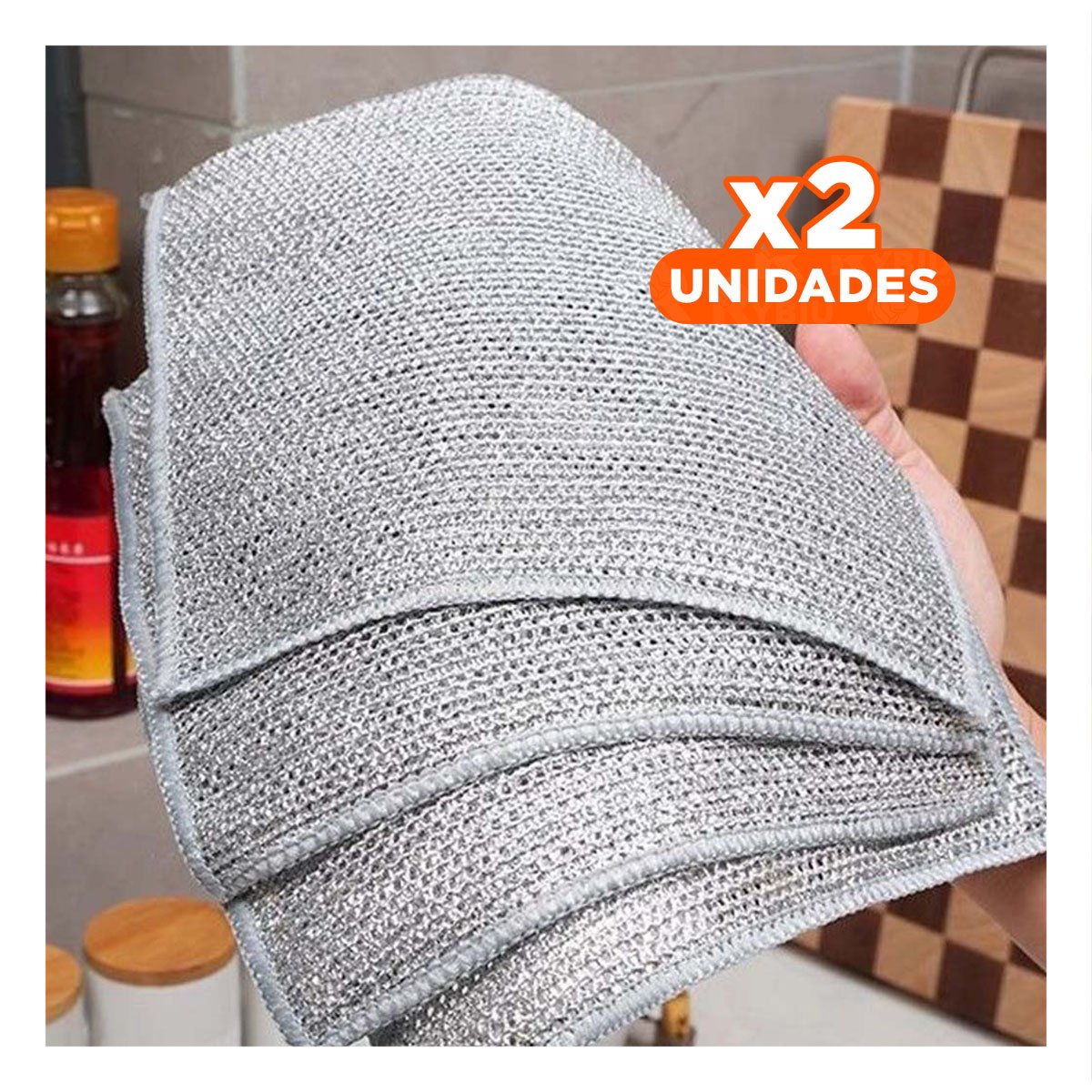 PACK2 FIBRAS DURADERAS MULTIUSO PARA COCINA Y HOGAR 10 PZS 20X20CM PLOMO YPAPEL REGALO - 1