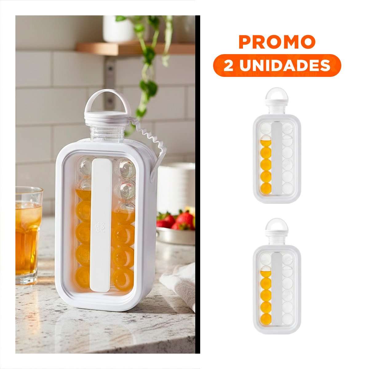 PACK2 ENVASE FUNCIONAL PARA GUARDAR HIELO Y SERVIR FACILMENTE YREGALO STICKER - 1