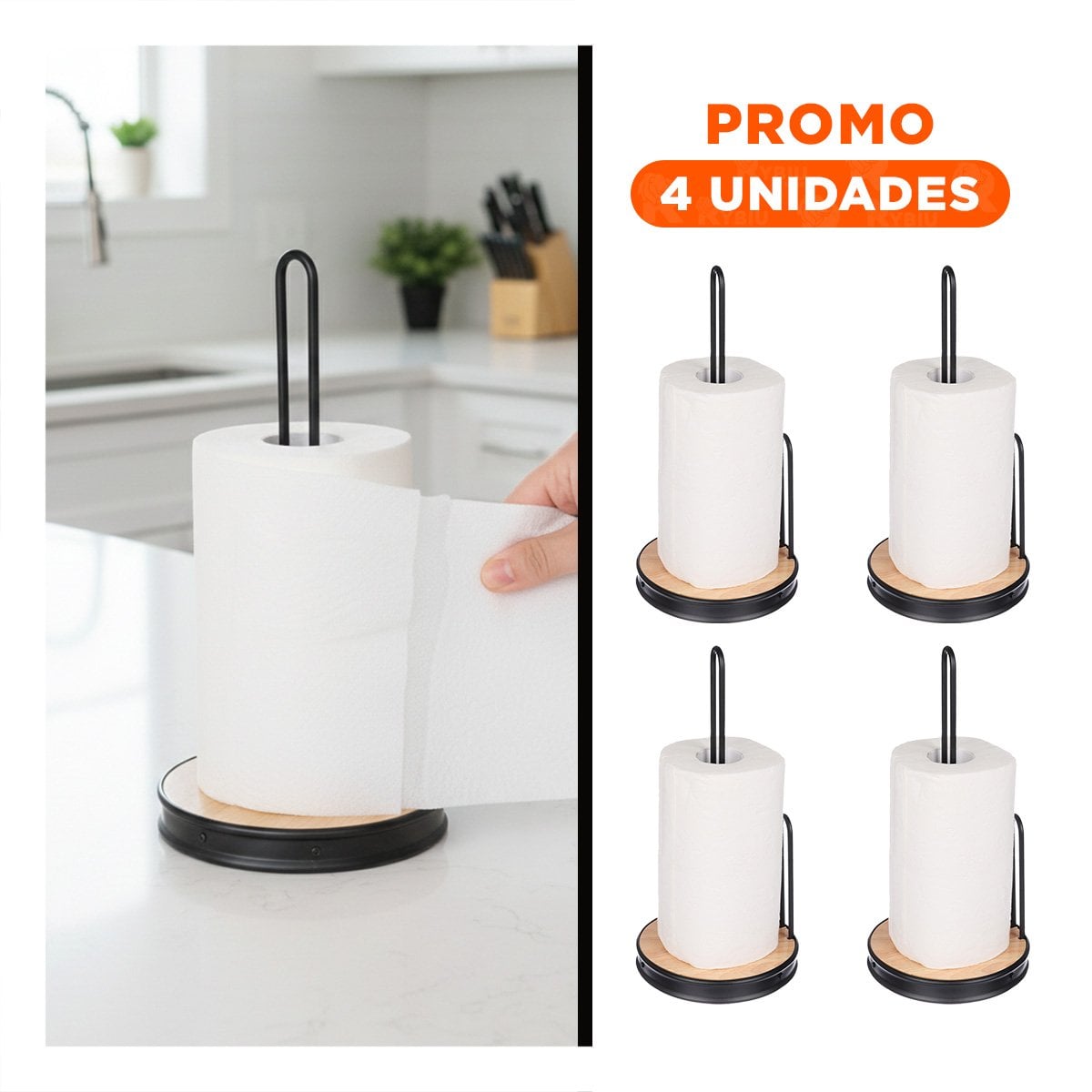 PACK4 SOPORTE ELEGANTE VERTICAL DE MADERA CON DISEÑO MODERNO - 1