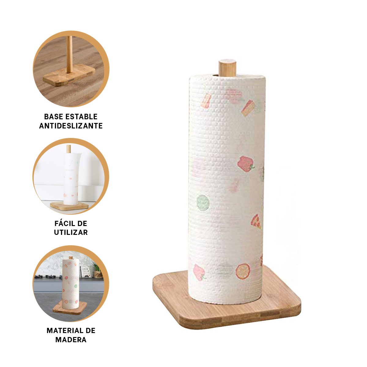 PORTAPAPEL ELEGANTE VERTICAL CON BASE CUADRADA Y UN PALO PARA HOGAR YPOST IT - 5