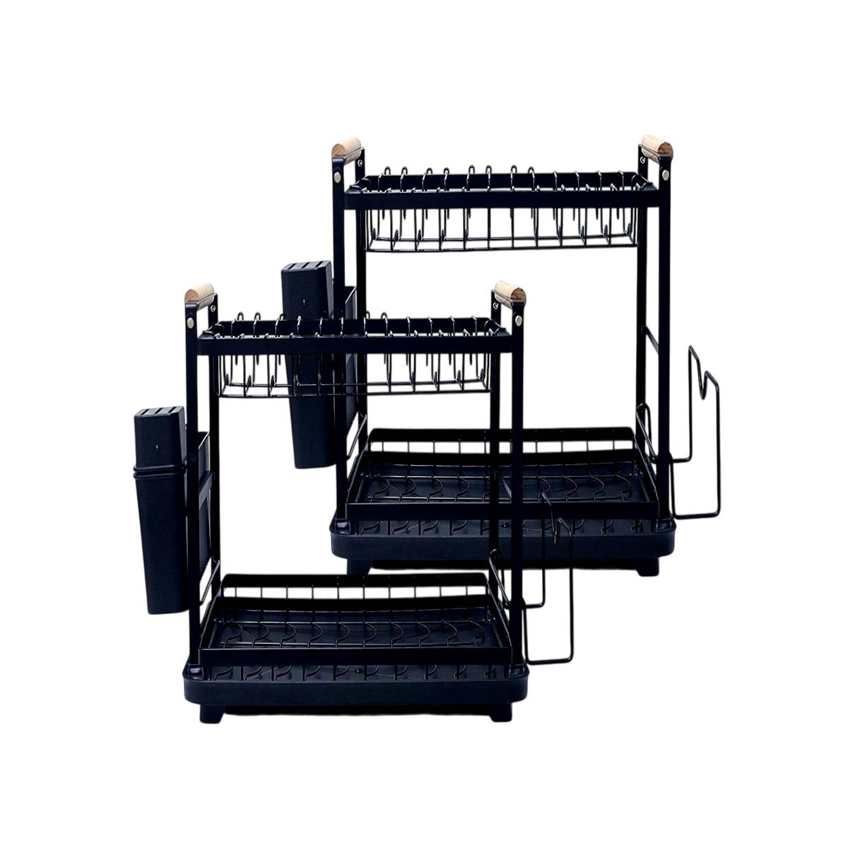 ESCURRIDOR COMPACTO PARA PLATOS Y UTENSILIOS CON DISEÑO PRÁCTICO NEGRO YREGALO STICKER - 1