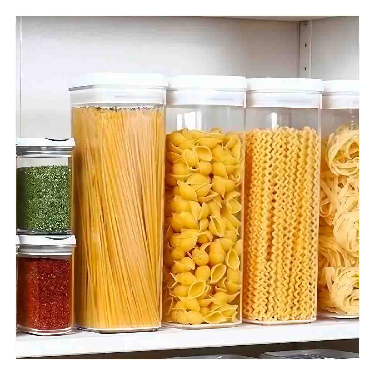 PACK4 TARRO ACRILICO MANTENER ALIMENTOS FRESCOS TAPA BLANCA 1900ML Y+PAPEL REGALO - 5