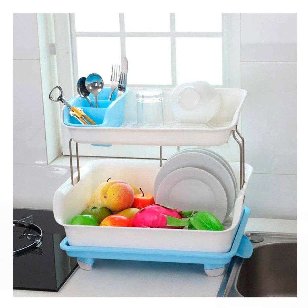 ESCURRIDOR DE PLATO CELESTE PARA BRINDAR COMODIDAD EN CASA Y+POST IT - 5