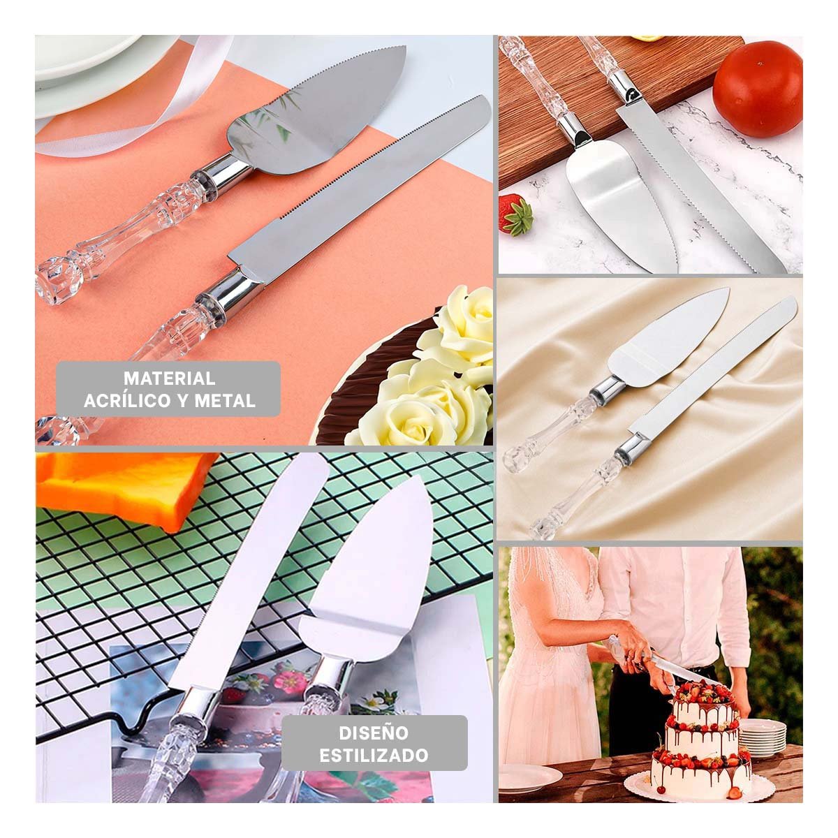 PACK12 PACK PROFESIONAL DE PASTELERIA CON CUCHILLOS PLATEADO - 2