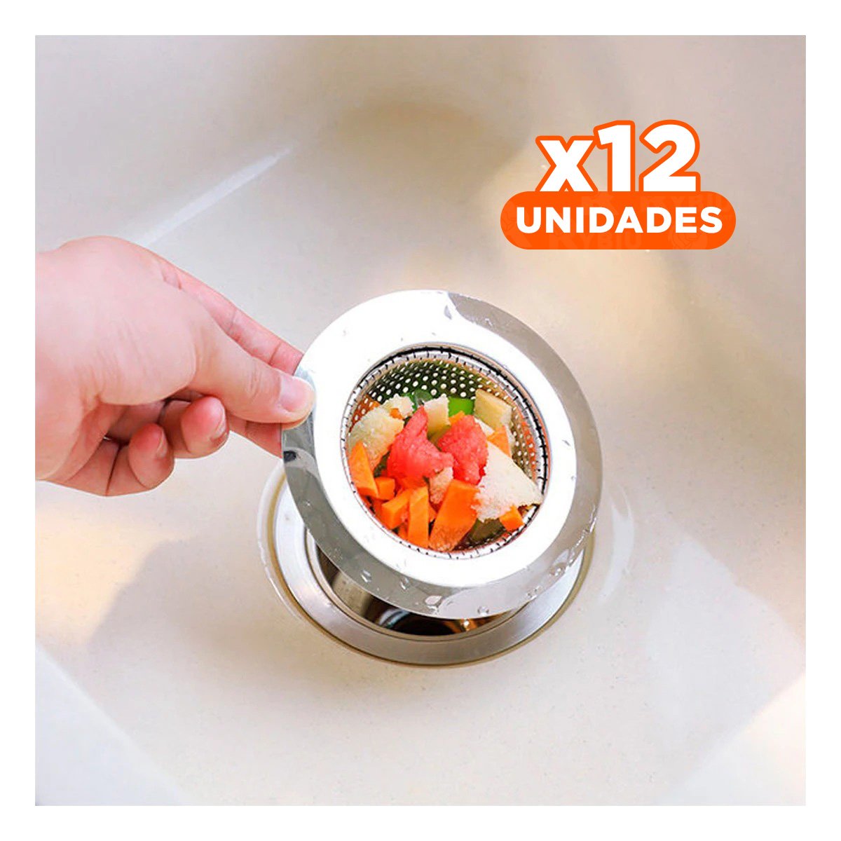 PACK12 COLADOR FILTRADOR PLATEADO AJUSTABLE A TUBERIA CON MEDIDA 11,2CM Y+PAPEL REGALO - 1