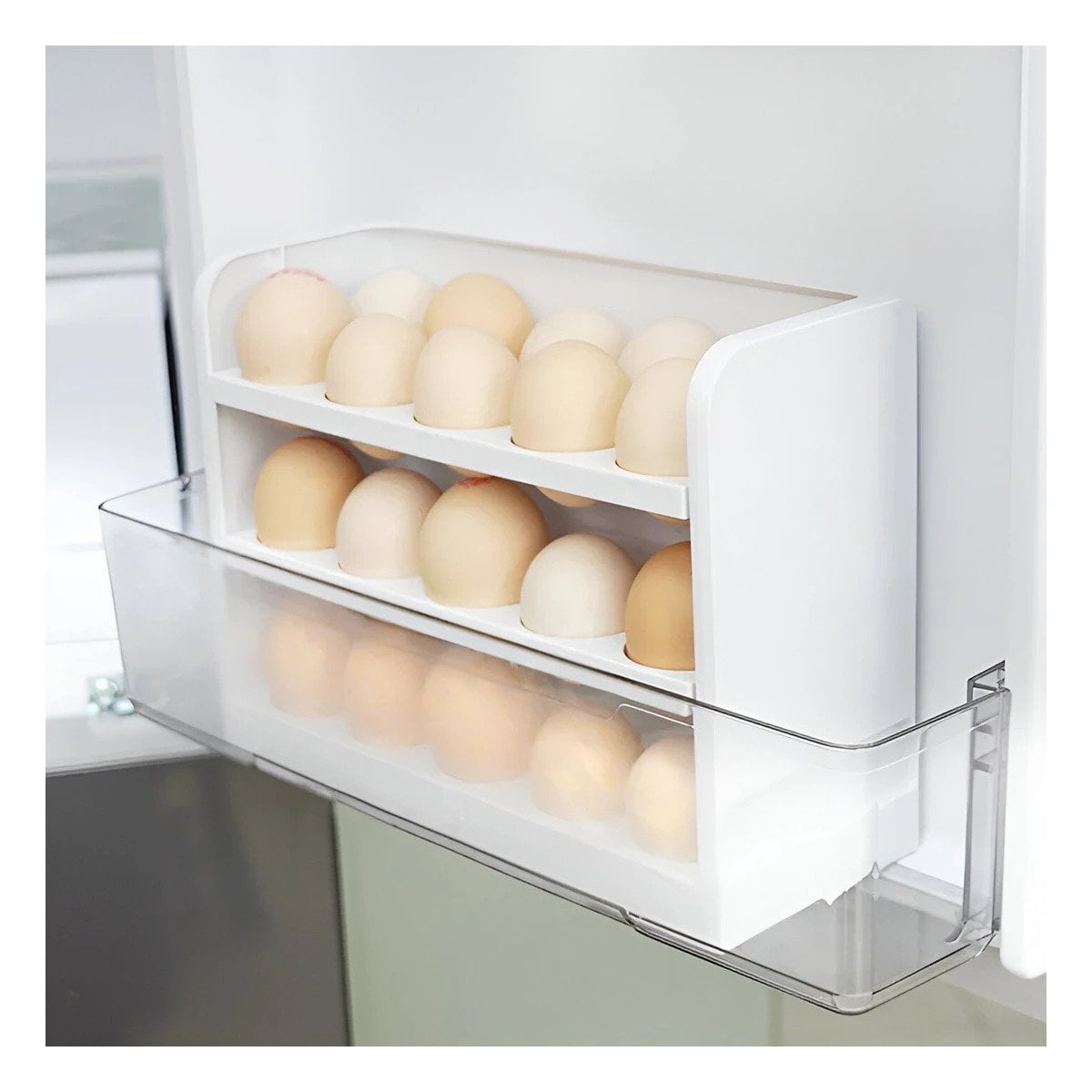PACK4 SOPORTE BLANCO PARA 30 HUEVOS CON ESTRUCTURA VERTICAL DE TRES NIVELES - 2