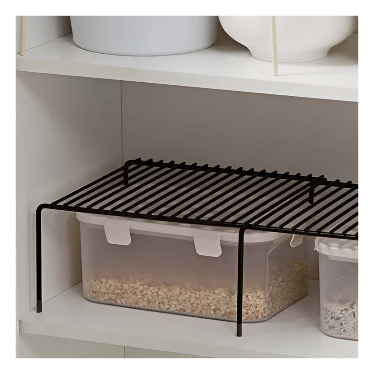 PACK2 ESTANTE DE COCINA NEGRO EN METAL CON SOPORTE DE 6 PATAS AJUSTABLE Y+PAPEL REGALO - 2
