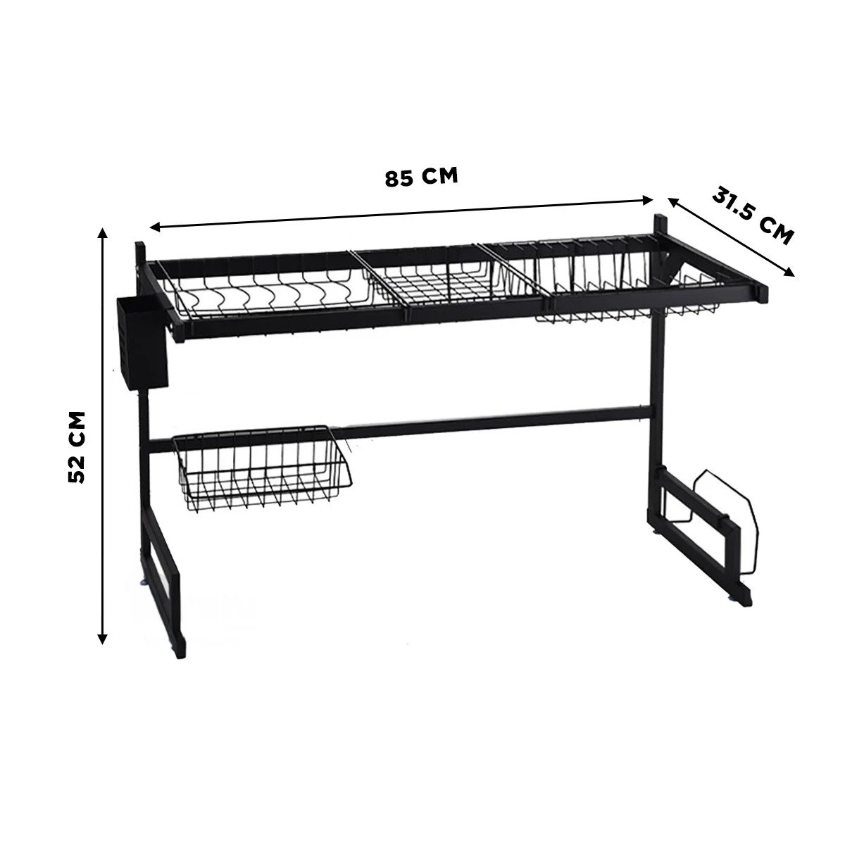 PACK4 ORGANIZADOR DE VAJILLA NEGRO 85CM DE METAL RESISTENTE PARA HOGAR Y+REGALO STICKER - 4