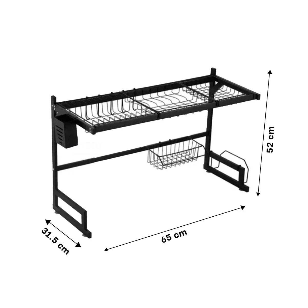 ESCURRIDOR DE PLATOS NEGRO 65CM CON RANURAS PARA EL DRENAJE REAL Y+POST IT - 4
