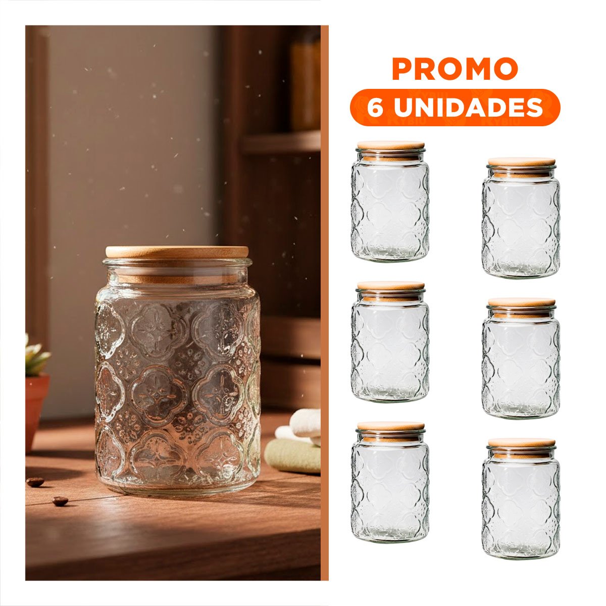 PACK6 CONSERVADOR DE VIDRIO CON TAPA QUE FACILITA SERVIR Y DECORAR YREGALO STICKER - 1