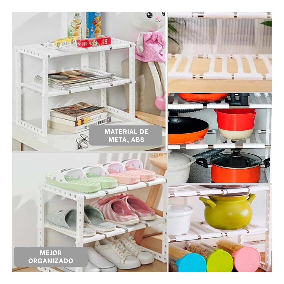 ESTANTE DE COCINA BLANCO CON NIVELES PARA FRASCOS DE ESPECIAS Y+PAPEL REGALO - 3