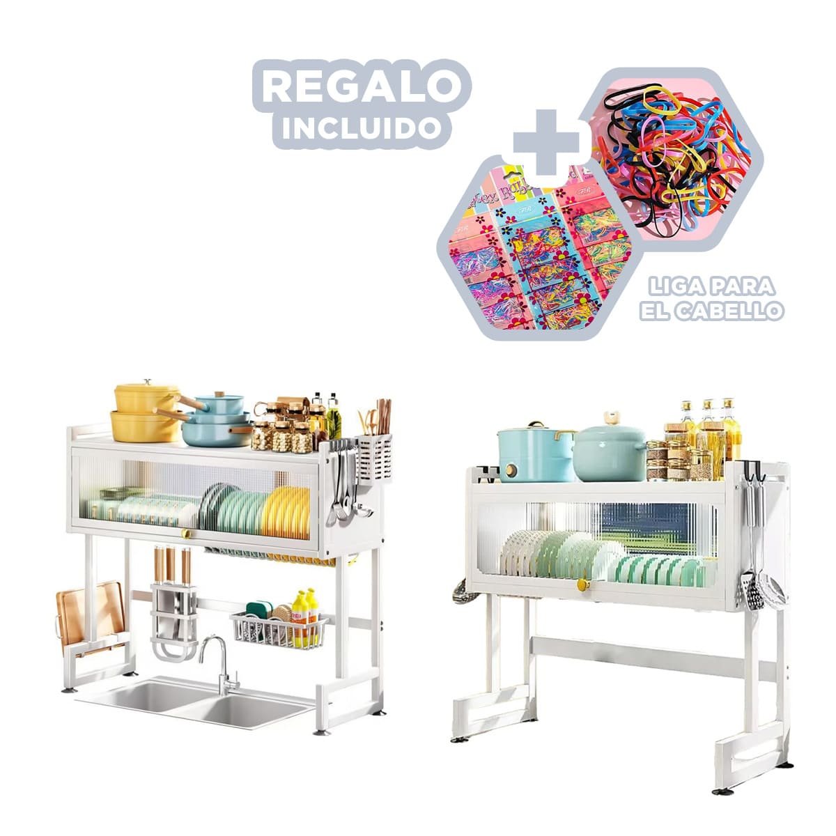 ESCURRIDOR MULTIFUNCIONAL 85CM PARA PLATOS VASOS Y UTENSILIOS BLANCO YLIGAS REGALO - 2