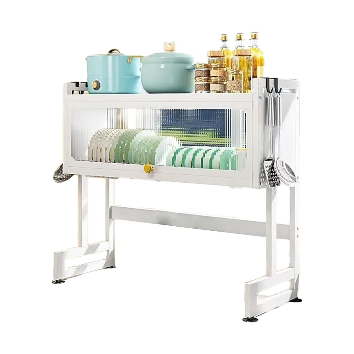 ESCURRIDOR MULTIFUNCIONAL 85CM PARA PLATOS VASOS Y UTENSILIOS BLANCO YLIGAS REGALO - 5