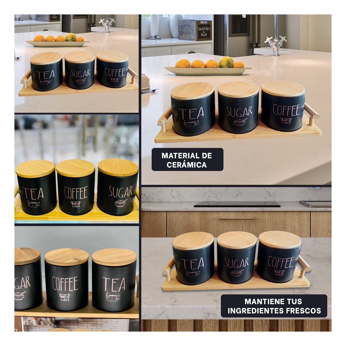 TABLA DE CONTENEDORES CON TAPA QUE FACILITA ORDENAR CONDIMENTOS YLIGAS REGALO - 1