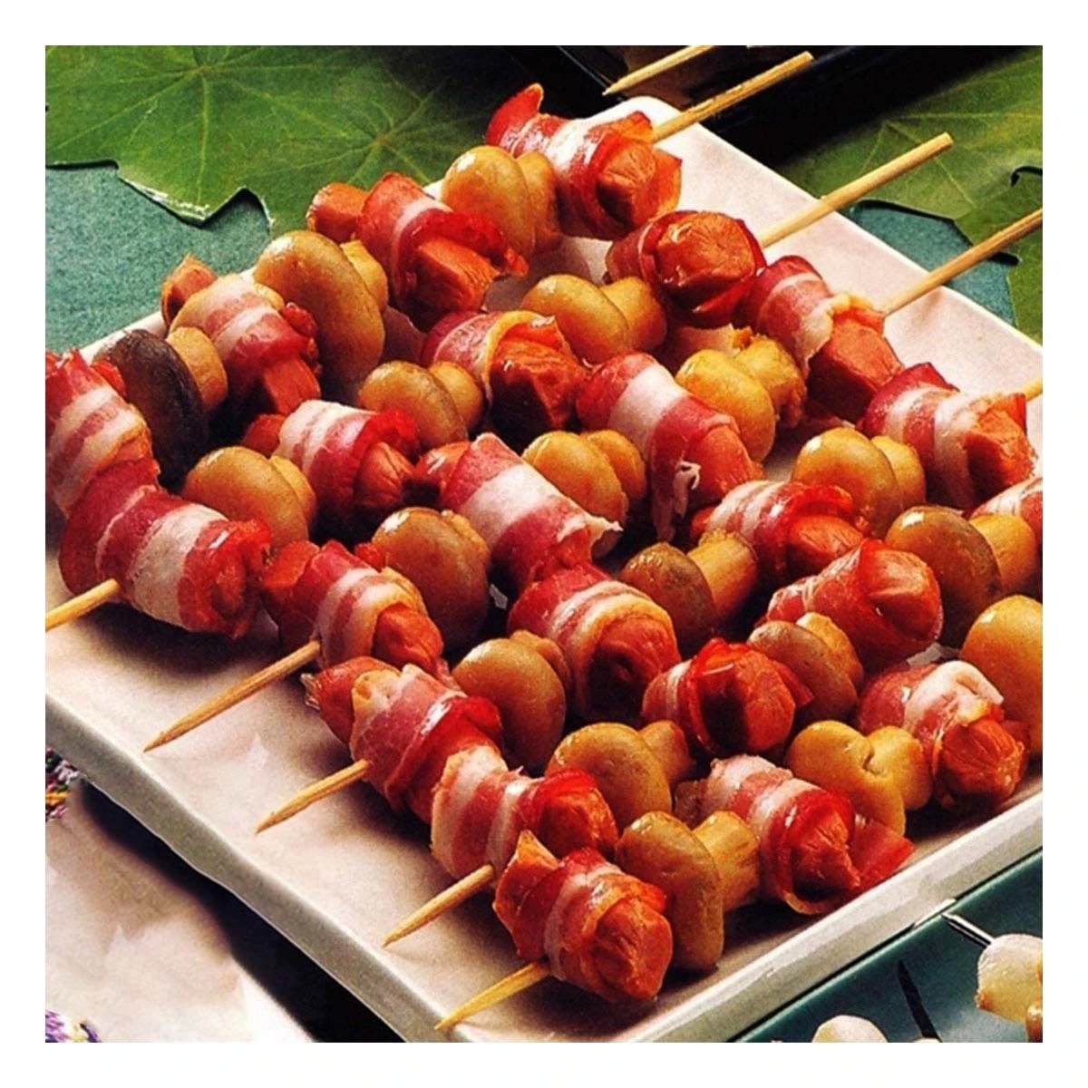 PACK12 BROCHETAS 30CM 85UNID PARA PREPARACION CASERA Y FIESTAS COLOR NATURAL Y+PAPEL REGALO - 2