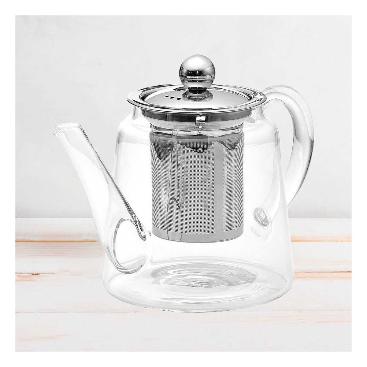TETERA TRANSPARENTE 800ML DE FORMA DE FLORES EN BOROSILICATO Y ACERO YLIGAS REGALO - 3
