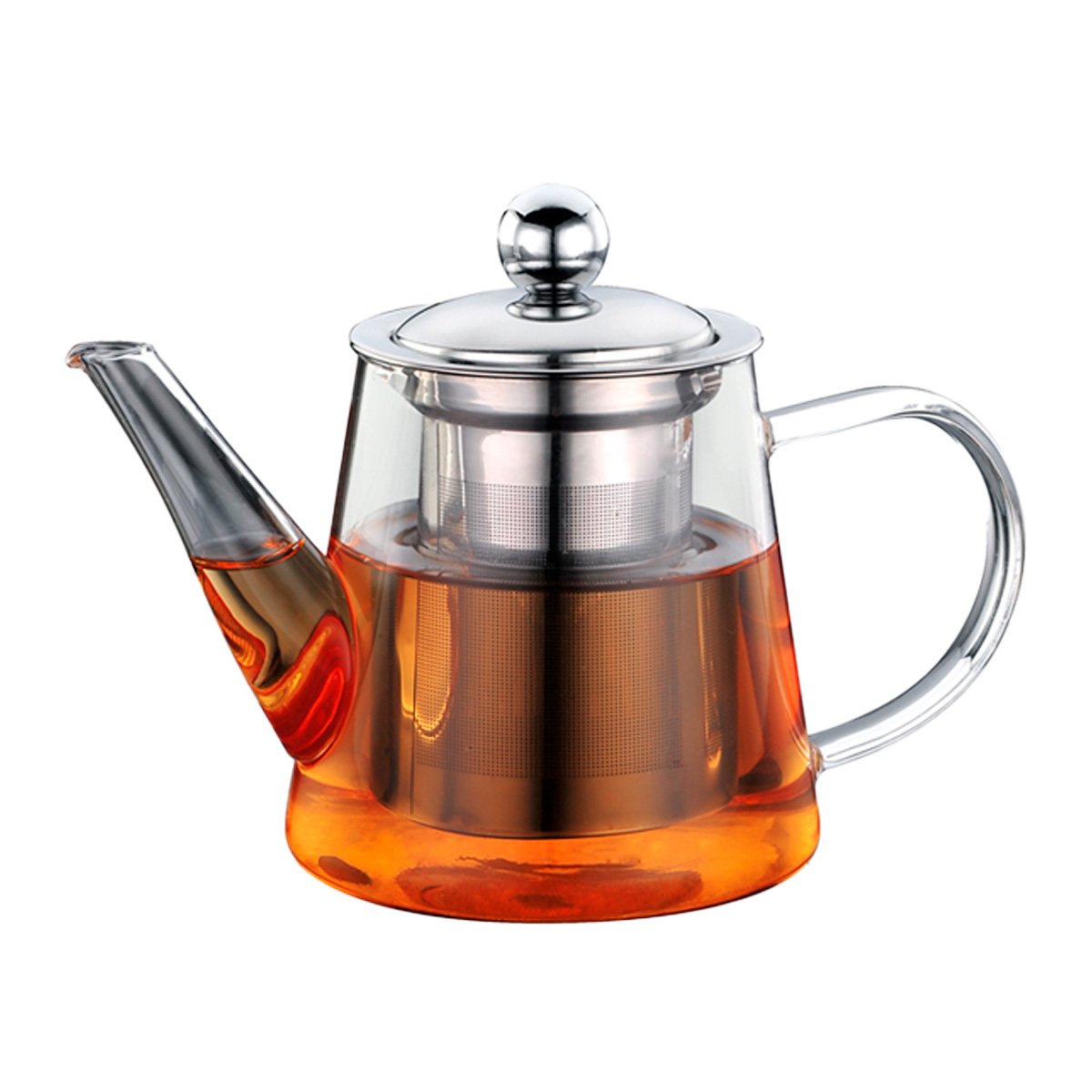 TETERA TRANSPARENTE 800ML DE FORMA DE FLORES EN BOROSILICATO Y ACERO YLIGAS REGALO - 5