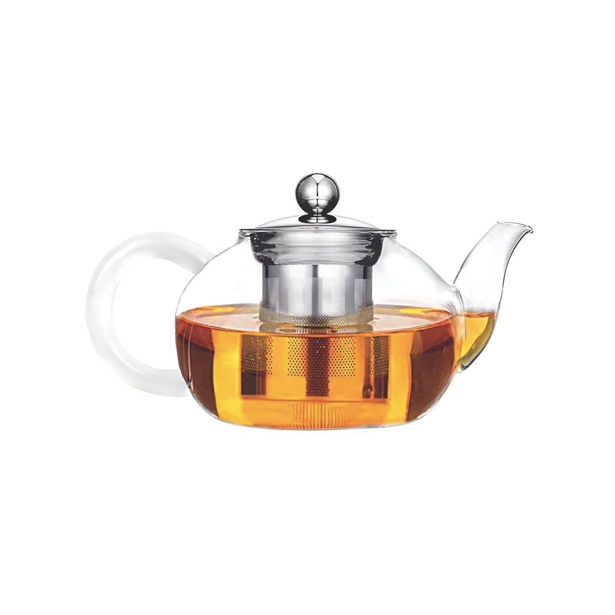 TETERA TRANSPARENTE 900ML DE FORMA CIRCULAR EN BOROSILICATO Y ACERO YLIGAS REGALO - 5