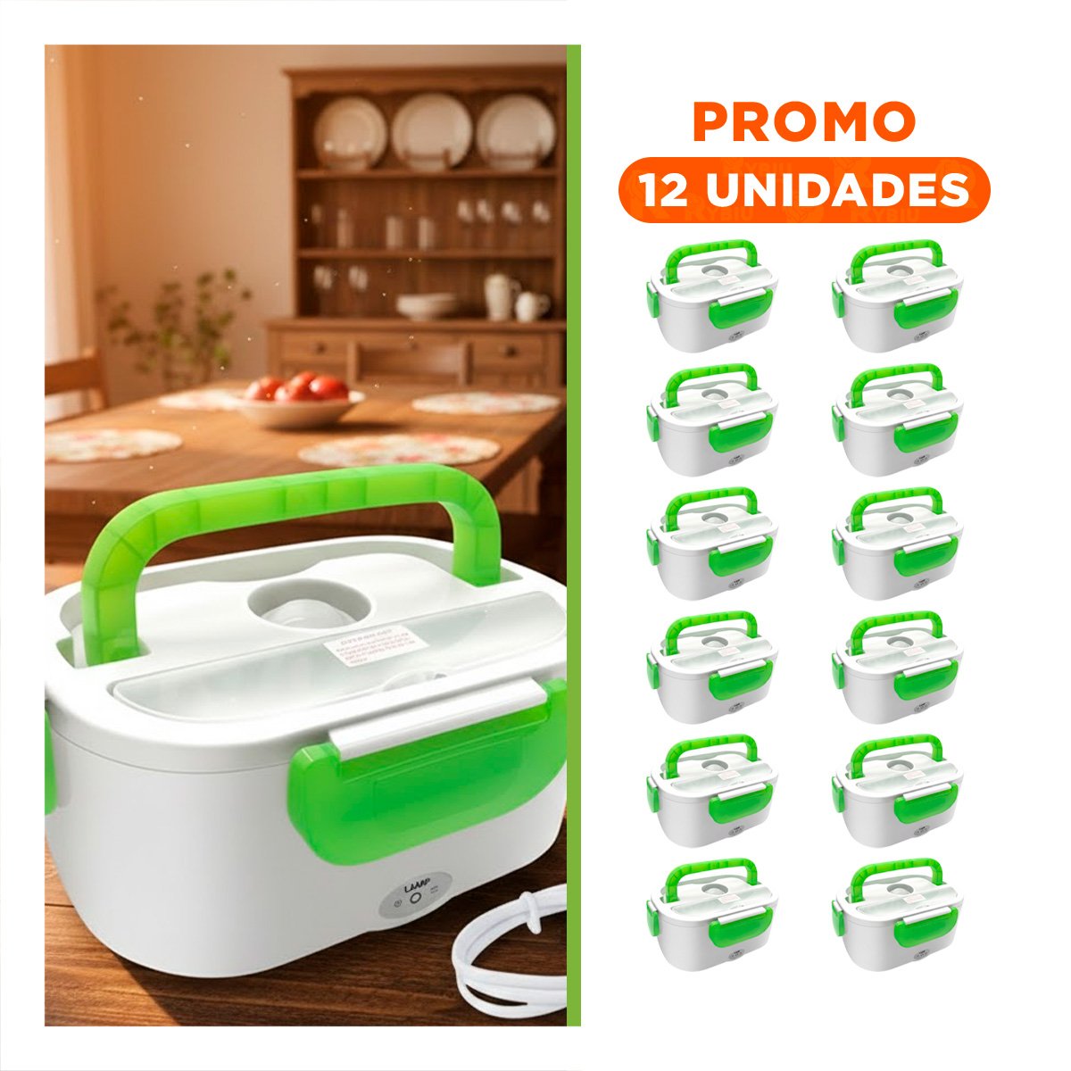 PACK12 RECIPIENTE DE COCINA FACIL DE TRANSPORTAR Y USAR EN TODO MOMENTO VERDE - 1