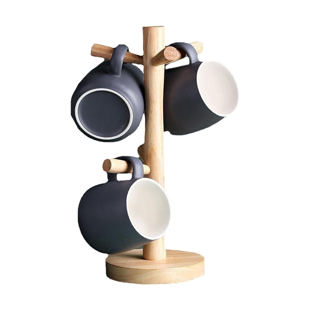 PACK2 PORTA TAZAS PARA COCINA CON CAPACIDAD DE 6 UNIDADES EN MADERA YREGALO STICKER - 2
