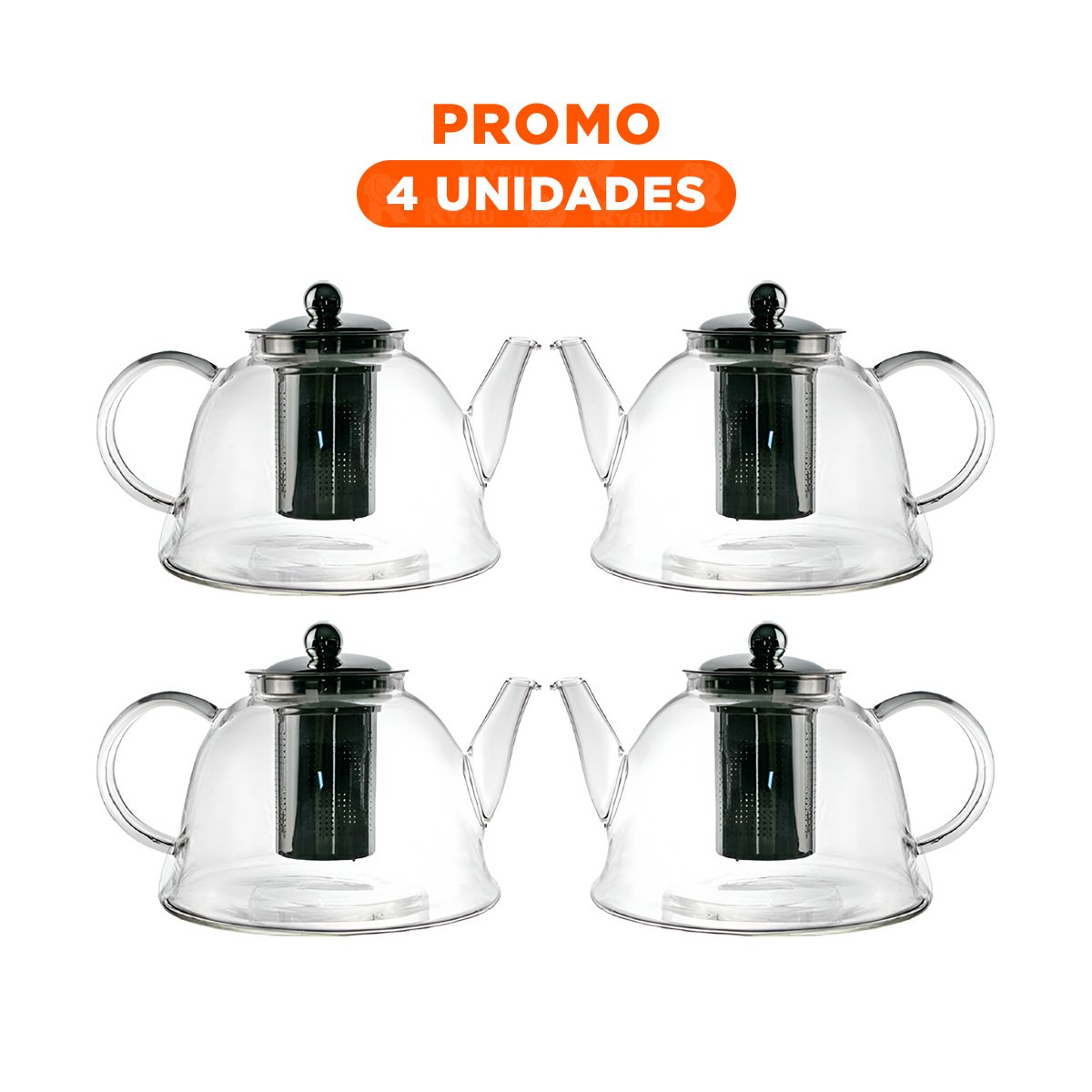 PACK4 JARRA 1500ML EN BOROSILICATO Y ACERO CON PERFIL DE COLOR TRANSPARENTE - 1