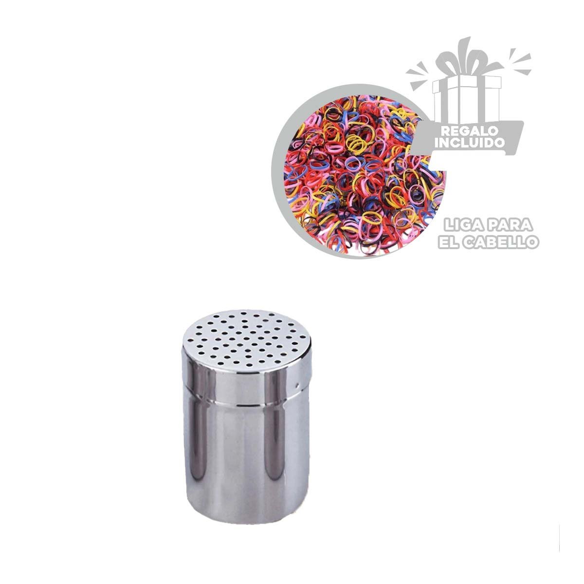 SALERO DE PRESENTACION EN MESA CON CUERPO DE METAL Y MEDIDA 6.5CMX6.5CMX9 CM Y+LIGAS REGALO - 2