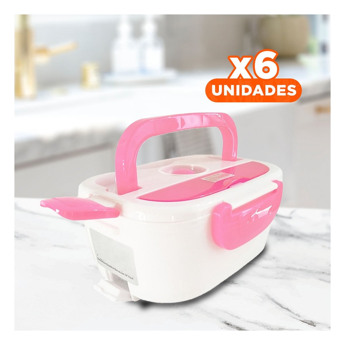PACK6 UNIDAD COMPACTA Y EFICIENTE PARA PLATOS PREPARADOS ROSADO YPAPEL REGALO - 1
