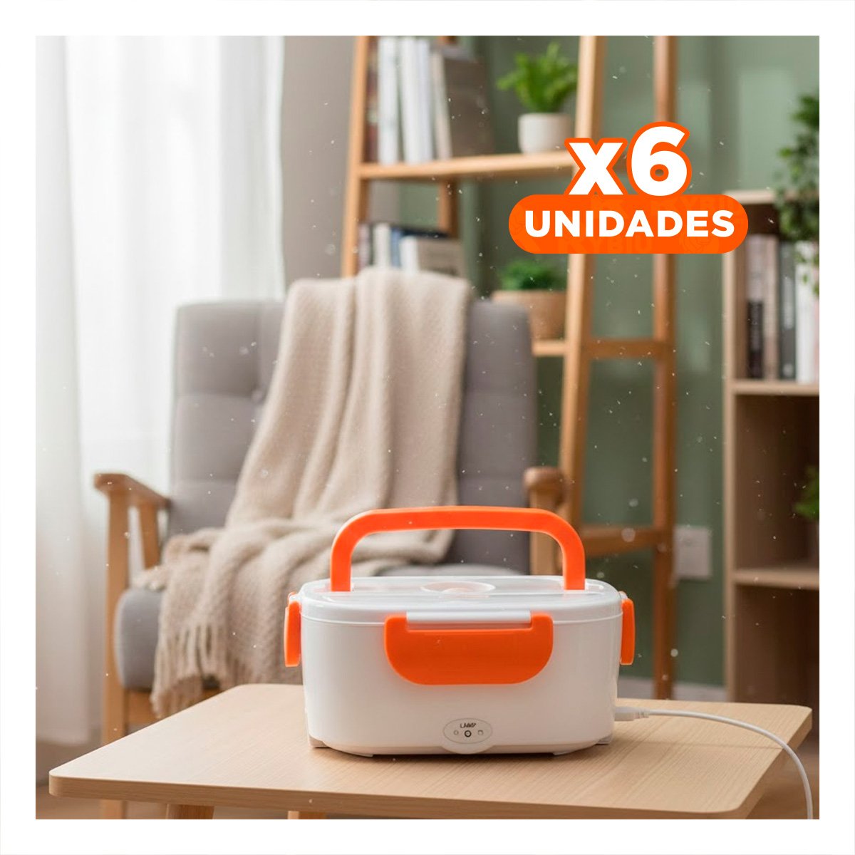 PACK6 UNIDAD PORTATIL QUE CALIENTA TUS COMIDAS DE FORMA RAPIDA Y SEGURA NARANJA - 1