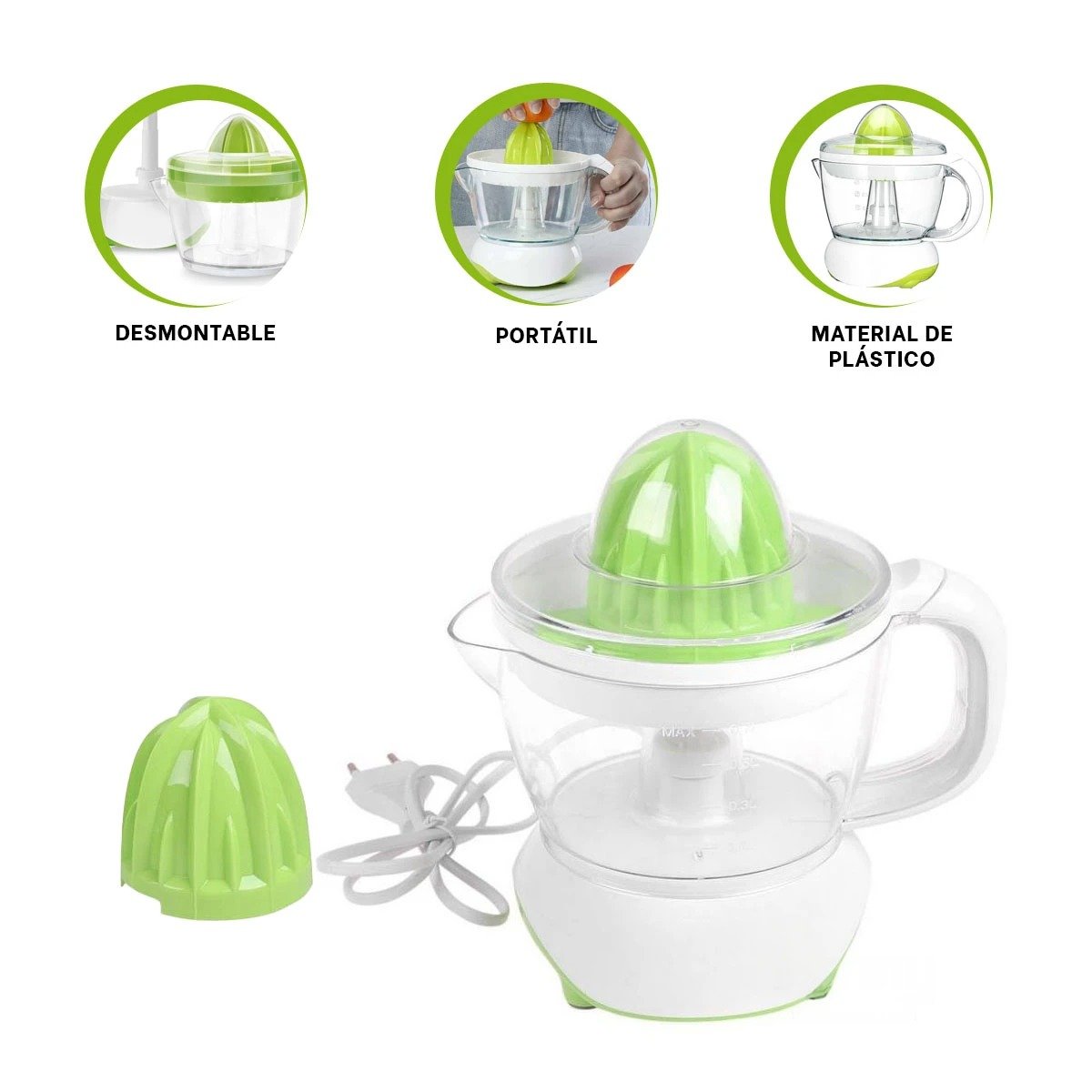 EXPRIMIDOR PROFESIONAL EN BLANCO CON VERDE PLASTICO ALTA DURACION Y+POST IT - 5