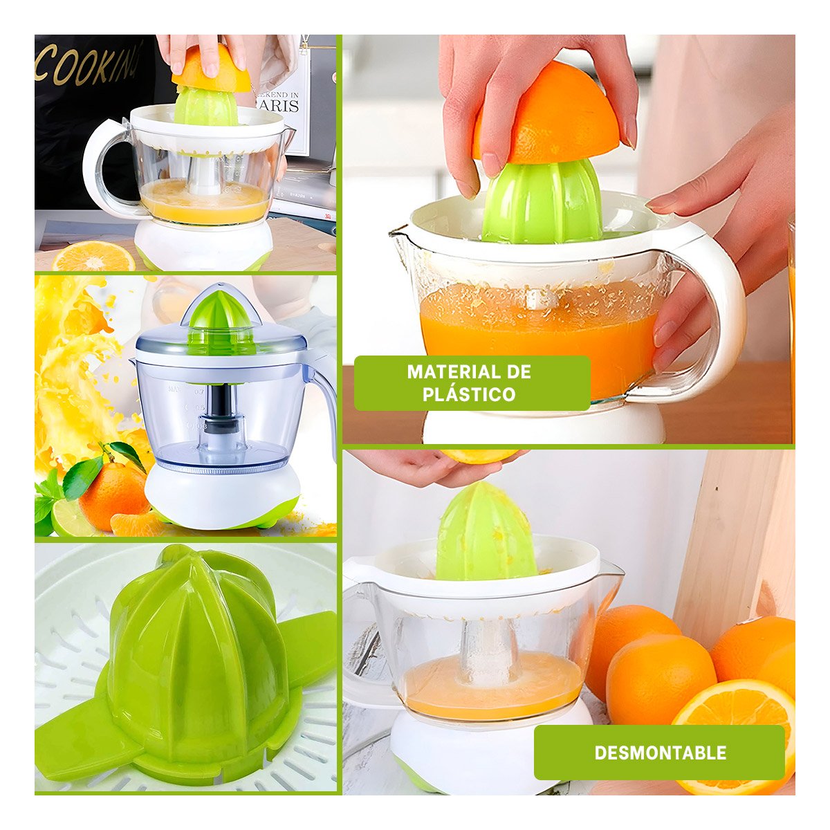 PACK6 EXTRACTOR RESISTENTE BLANCO CON VERDE PLASTICO REFORZADO Y+PAPEL REGALO - 3