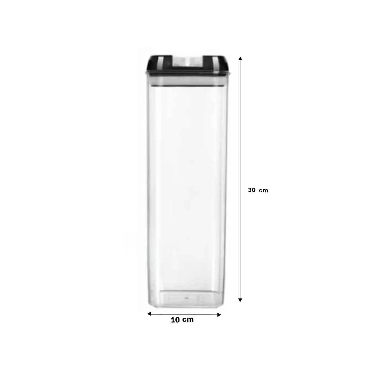 PACK12 CONTENEDOR HERMETICO ACRILICO CON TAPA PALANCA NEGRO 1900ML Y+PAPEL REGALO - 4