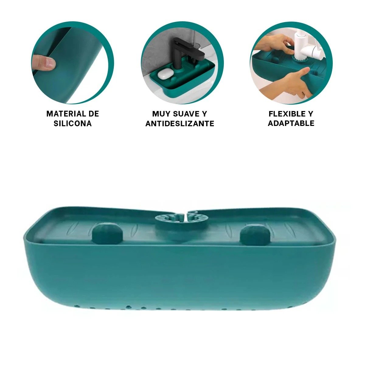 ESCURRIDOR VERDE DE SILICONA PARA LAVADERO CON USO DIARIO PRACTICO Y+PAPEL REGALO - 5