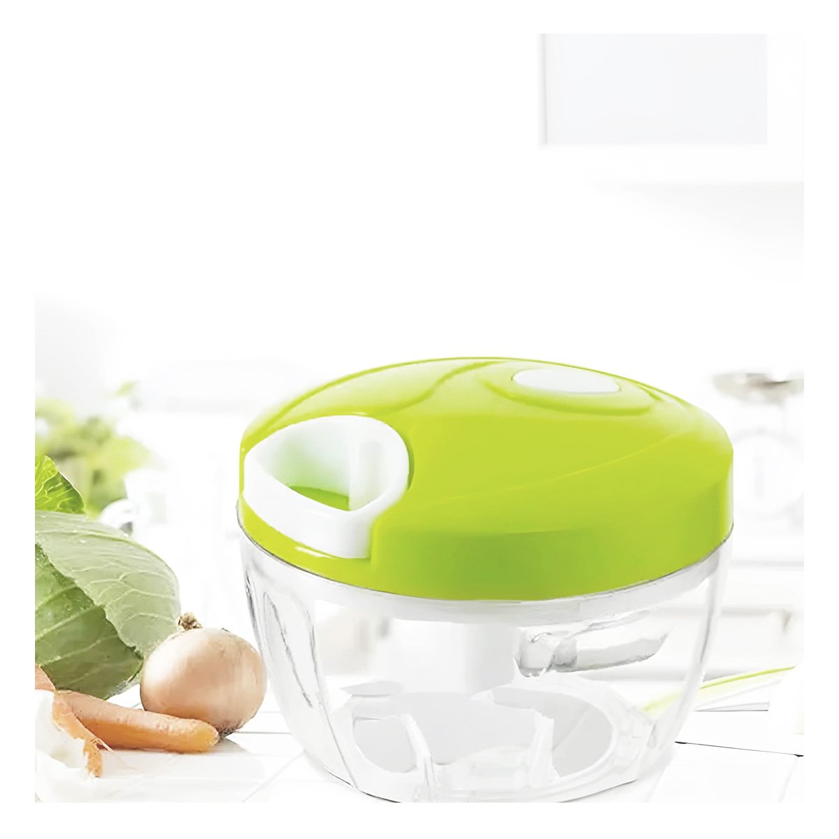 PICATODO MANUAL DE ACRILICO TRANSPARENTE CON PITA FUNCIONAL Y TAPA VERDE RESISTENTE - 1