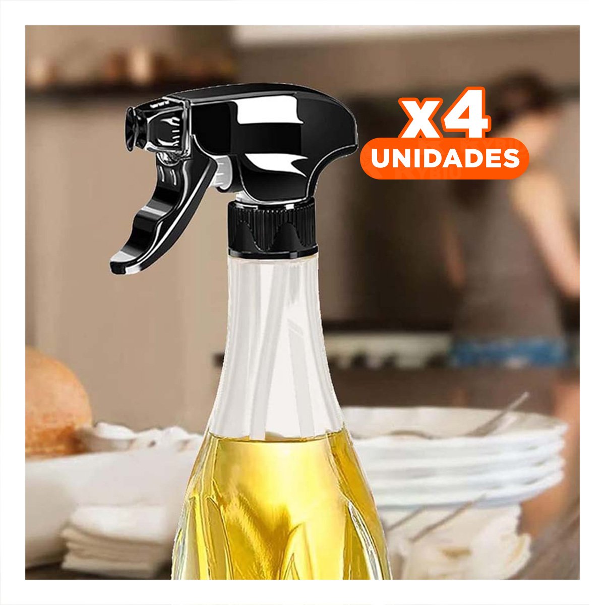 PACK4 BOTELLA PARA ACEITE SPRAY 240ML NEGRO FUNCIONAL Y MODERNA YPAPEL REGALO - 1
