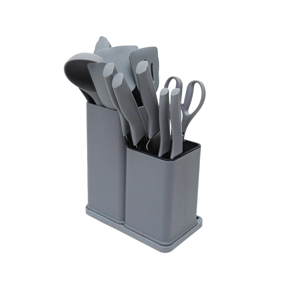 PACK6 EQUIPO COCINA PROFESIONAL CON TABLA 18 PIEZAS PLOMO INOXIDABLE Y+REGALO STICKER - 2