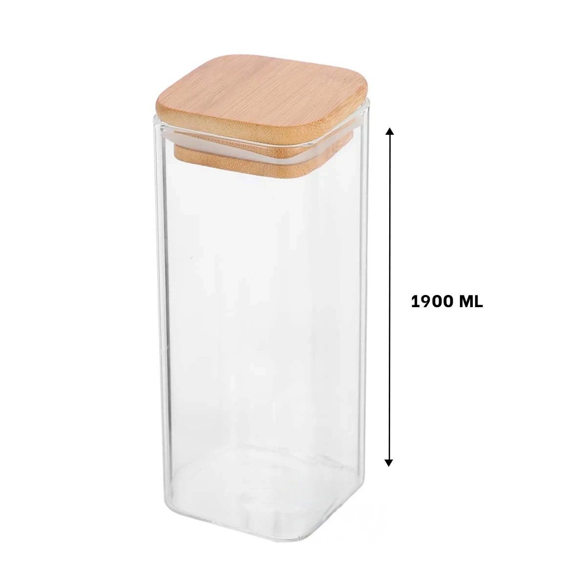 PACK12 BOTELLA ACRILICO PARA CEREALES Y GRANOS TRANSPARENTE 1900ML - 4