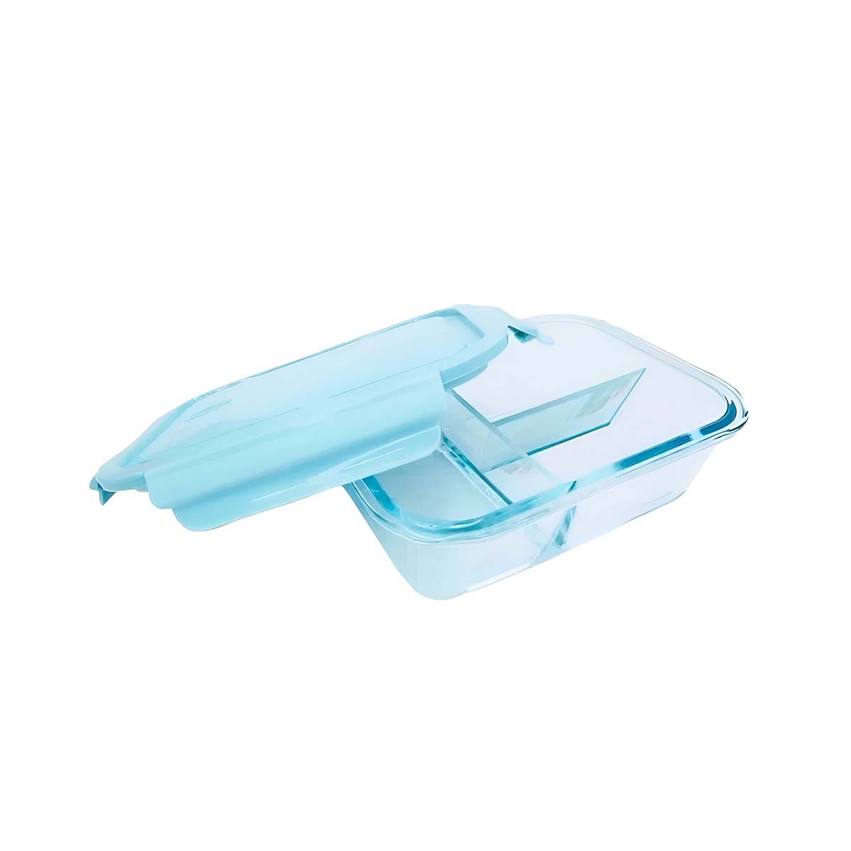 CONTENEDOR DE VIDRIO CON 3 DIVISIONES PARA ORGANIZAR ALIMENTOS Y+REGALO STICKER - 1