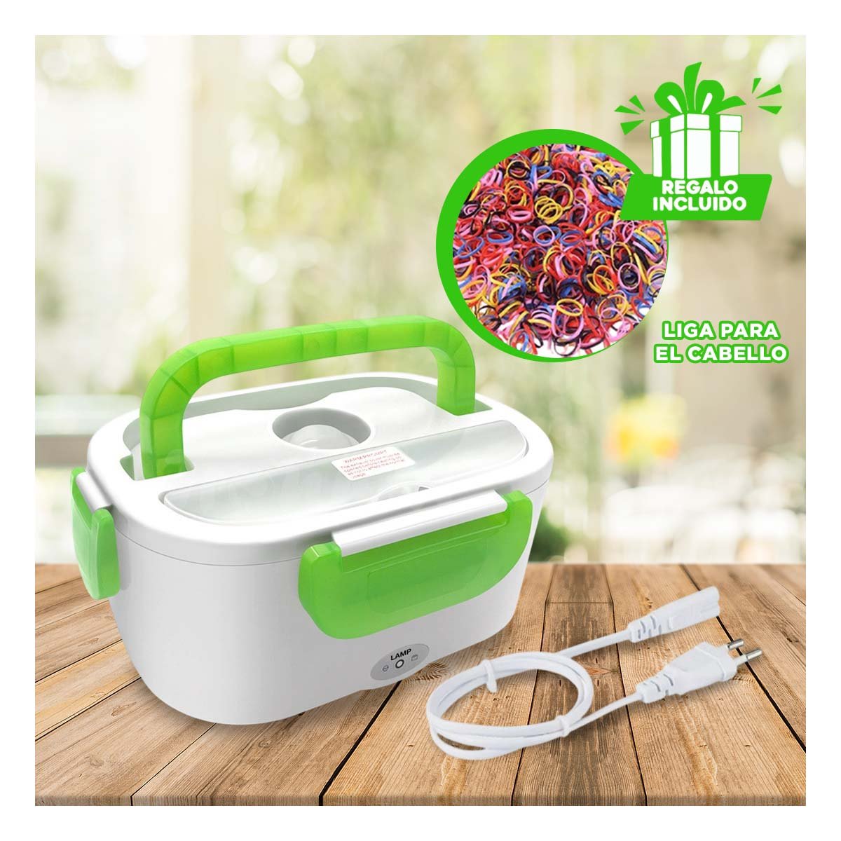 TAPER COMPACTO PARA PLATOS LISTOS Y CALIENTES TODO EL DIA VERDE YLIGAS REGALO - 2