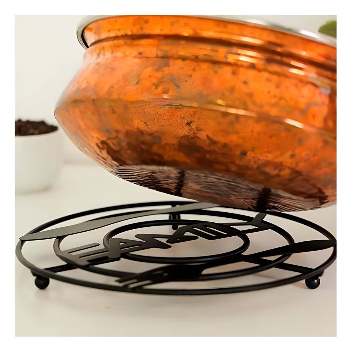 PACK4 BASE OLLAS METAL NEGRO APLICADA A COCINA DE LINEA CONTEMPORANEA Y+REGALO STICKER - 3