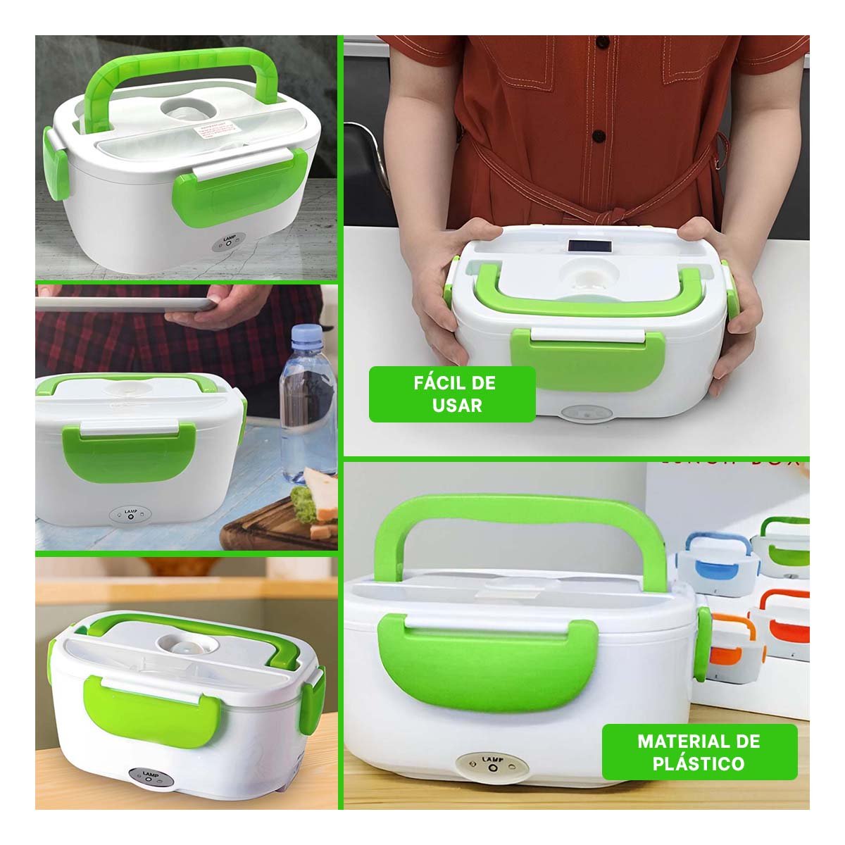 TAPER FACIL DE USAR Y TRANSPORTAR PARA COMIDAS DIARIAS VERDE YPOST IT - 2