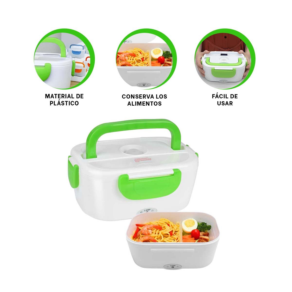 TAPER FACIL DE USAR Y TRANSPORTAR PARA COMIDAS DIARIAS VERDE YPOST IT - 5