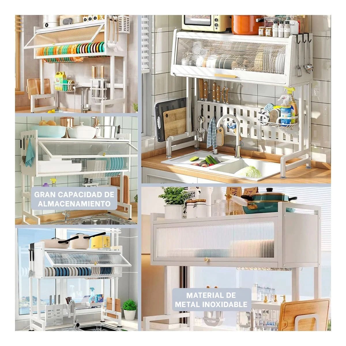 ESCURRIDOR ELEGANTE 85CM COCINA DOBLE NIVEL CON BASE RESISTENTE BLANCO YPOST IT - 2