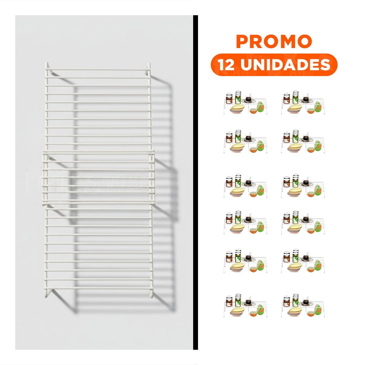 PACK12 SEPARADOR PRACTICO PARA GAVINETE BLANCO CON 6 PATAS Y CUERPO EN METAL - 1