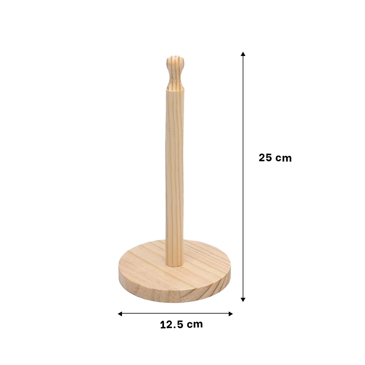 PACK12 COLGADOR VERTICAL DE PAPEL TOALLA CON BASE CIRCULAR MADERA YPAPEL REGALO - 4